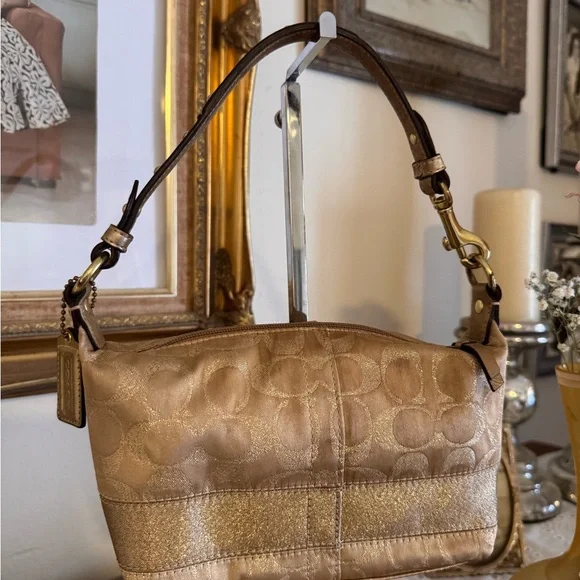 Coach Gold Handbag - Picture 2 of 14